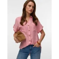 Vero Moda Kurzarmbluse VMBUMPY S/S SHIRT WVN GA NOOS Viskose, regular fit