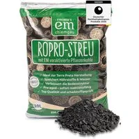 Fischer's EM-Chiemgau Bodenverbesserer RoPro-Streu Bio Pflanzenkohle, Lose abgefüllte Pflanzenkohle mit mikrobieller Voraktivierung., Mikrobiell voraktivierte Bio-Pflanzenkohle
