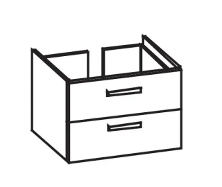 Artiqua 414 Waschtischunterschrank für Legato 415380 Weiß Glanz, 414-WU2L-V133-7050-68 414-WU2L-V133-7050-68