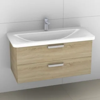Artiqua 412 Waschtischunterschrank für Tonic II K0872 Castello Eiche quer NB, 412-WU2L-I51-7134-426 412-WU2L-I51-7134-426
