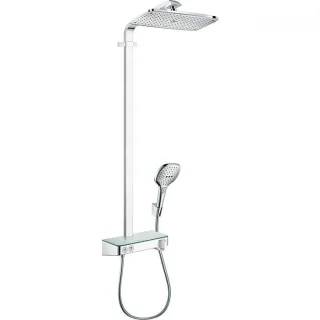 hansgrohe Raindance Select Showerpipe 27288000 E360, chrom, mit Brausearm 380 mm und Tablet