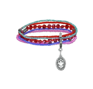 konplott - Mehrreihiges Armband - Petit Glamour dAfrique blau/pink