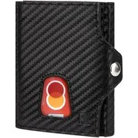 Fomax Mini Geldbörse Slim Wallet + RFID-Schutz - Geldbörse aus echtem Leder - Kartenhalter, Geldbeutel mit Münzfach - Echtleder Portemonnaie Kartenetui Klein