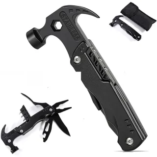7 in 1 Automatic Safety Hammer Multi-Tool Compact Stainless Steel Survival Tool Portable Suitable for Outdoor Camping Hi