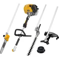 Texas Benzin-Freischneider Kombigerät BCU33M, 25 cm Arbeitsbreite Messer, 43 cm Arbeitsbreite Faden, (Set, 6 St), 4-in-1 Trimmen, Schneiden, Sägen, Heckenpflege