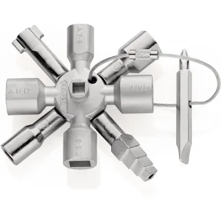 KNIPEX TwinKey Schaltschrankschlüssel für gängige Schränke und Absperrsysteme 92 mm - 001101