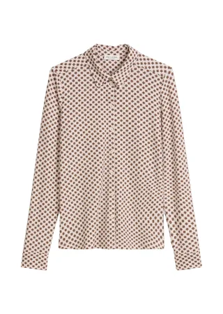 Marc OPolo Casual - Jersey-Print-Bluse regular aus LENZING™ ECOVERO™ pink - Gr. - M