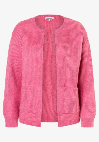MORE & MORE - Rippen-Cardigan rosa - Gr. - 42