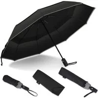 Sunflake Taschenregenschirm Faltbar & Sturmfest - Kompakt mit Doppeltem Dach - Automatik Öffnung