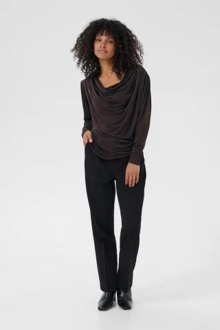 Langarm-Bluse KAgina Langarm-Bluse Regular fit dark brown