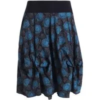 Vishes Jerseyrock Damen Ballon-Rock Knielang Pump-Rock Baumwolle Blüten-Muster Hippie, Retro Sytyle, Alternative Bekleidung