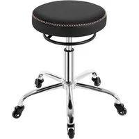 Woltu Drehhocker (1 St), 360° drehbar, mit Rollen, runder Hocker