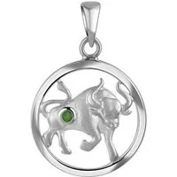 Vivance Kettenanhänger 925/- Sterling Silber rhodiniert Sternzeichen Stier Monatsstein