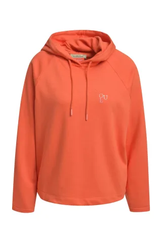 Smith&Soul - Boxy Hoodie 3D Embroidery mandarin red - Gr. - S