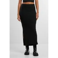 URBAN CLASSICS Sweatkleid Ladies Rib High Slit Skirt Rock Damen