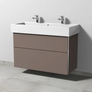 Sanipa 3way Waschtischunterbau zu Duravit Vero Waschtisch mit 2 Auszügen, Taupe-Matt BP7191T