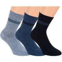 Riese Kurzsocken Herren ohne Gummidruck (Packung, 3er Pack) Softrans extra weich, gekettelte Fußspitze, bunte Streifen