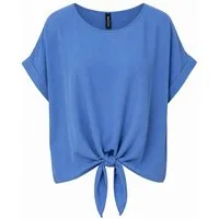 ITALY VIBES Kurzarmbluse - sommerliche Bluse - Blusenshirt Damen mit Knotendetail ONE SIZE / passend für Größe S - L