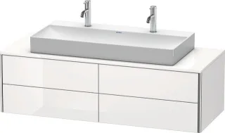 Duravit XSquare Konsolenwaschtischunterbau wandhängend Weiß Hochglanz 1400x548x400 mm - XS4915M2222 XS4915M2222