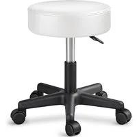 TRESKO Drehhocker Rollhocker höhenverstellbar, 10 cm Dicke Polsterung, Arbeitshocker Hocker 360° drehbar