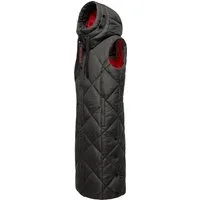 Navahoo Steppweste Schnuckel warme Damen Outdoor-Weste lang mit Kapuze