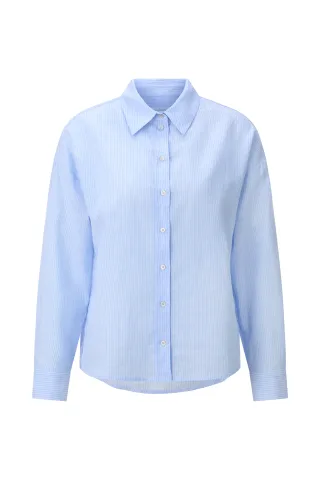Rich & Royal - Linen Striped Blouse skyway blue - Gr. - 38