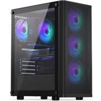 ENDORFY PC-Gehäuse Ventum 200 Argb, Glasfenster, 4 PWM-Lüfter, Mesh-Front, Controller