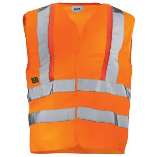 uvex protection flash Warnweste - aktiver Warnschutz mit Schalter orange 3XL - 1732414
