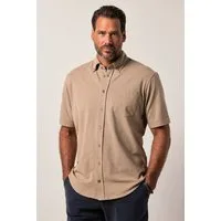 JP1880 Kurzarmhemd Piqué-Hemd FLEXNAMIC® Halbarm Buttondown-Kragen