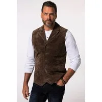 JP1880 Steppweste Weste Leder weiches Velours-Leder Revers
