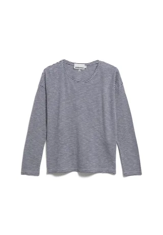 Armedangels - XIANAA STRIPE LONGSLEEVE oatmilk-blue noon - Gr. - S