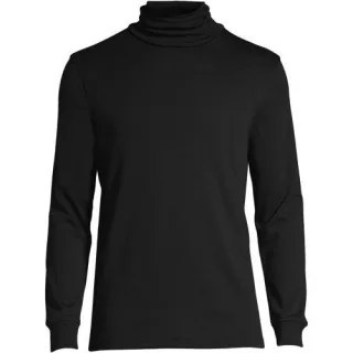 Supima Rollkragenshirt für Herren, Classic Fit, Herren, size: regular, Schwarz, Baumwolle, by Lands' End