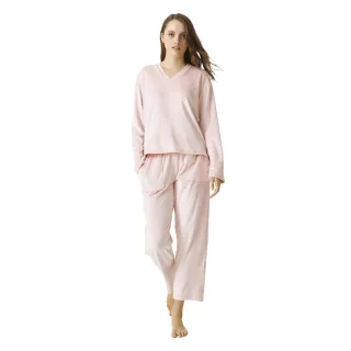 Damen Schlafanzug mit langen Ärmeln und V-Ausschnitt JJBDP0202