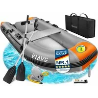 KESSER Schlauchboot aufblasbares Paddelboot für 2 Personen, motorisierbar, 2,30m, WAVE Motor geeignet