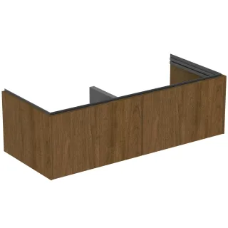 Ideal Standard Doppelwaschtisch-Unterschrank Conca 2 Auszüge o.Platte 1200x505x370mm Walnuss D., T55 T5516Y5