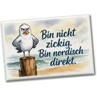 speecheese Magnet Möwe am Strand Souvenir Souvenir Magnet mit nordischem Humor