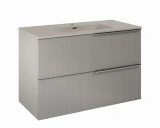 Cosmic Wish Unterschrank 2 Schubladen mit Keramik-Waschbecken , Creme Light Matt, WJC780M4100110 WJC780M4100110