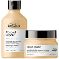 L'ORÉAL PROFESSIONNEL PARIS Haarpflege-Set L'Oréal Professionnel Absolut Repair Set Shampoo 300 ml & Maske 250 ml, 2-tlg., reichhaltig