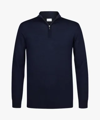 Profuomo - Marineblauer Merino Half-zip navy - Gr. - M