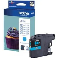 Brother Tintenpatrone LC-123C Cyan (ca. 600 Seiten) Tintenpatrone