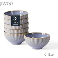 JIWOO Müslischale 6er Ø11,7cm, Frühstückschalen Eisschale Dessertschalen Obstschale, Keramik, (Schaleset, 6-tlg), Bowl, Hochwertiges Schalen Lila Schale Mikrowellenofen Spülmaschine