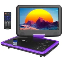 TWUFY 11,5" Tragbarer DVD-Player mit 9,5" HD-Schwenkbildschirm Portabler DVD-Player (6 Stunden Akkulaufzeit, Sync-TV/USB/TF-Karte-Unterstützung)