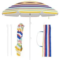 KOMFOTTEU Sonnenschirm, Strandschirm Gartenschirm mit UPF 50+