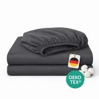 Komfortec Spannbettlaken Jersey Spannbettuch, 90x200, 140x200, 160x200, 180x200 oder 200x200 cm, 100% Baumwolle (135 g/m), Gummizug: Rundum, (2 Stück), OEKO-TEX® Standard 100 Zertifisiert, für Matratzen bis 25 cm Höhe
