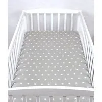 BabyLux Spannbettlaken BABYLUX SPANNBETTLAKEN 60x120 cm Spannbetttuch Baumwolle Kinder Baby, 91. Sterne Grau