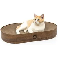 Canadian Cat Company Kratzbrett Apollo, Katzenbett aus Wellpappe, walnuss, ca. 63 x 35 x 10 cm