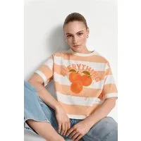 RICHROYAL T-Shirt Regular fit mit Aprikosenprint