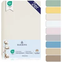 BARBONS Spannbettlaken 60x120 für Baby, Jersey Bettlaken Babybett, Kinderbett, (2 Stück), 100% Baumwolle