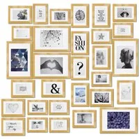 bomoe Bilderrahmen 30er Bilderrahmen Set - 10x 10x15, 15x 13x18, 5x 20x30, Gold, 10x 10x15, 15x 13x18, 5x 20x30 cm Fotorahmen Collage Bilderrahmen