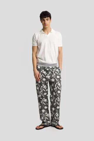 Herren Baumwoll Blumenmuster Strickhose
